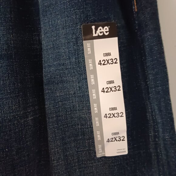 Lee Extreme Motion Cotton Denim Blue Jeans MVP Slim Straight Cobra Blue 42 x 32 - Picture 4 of 10